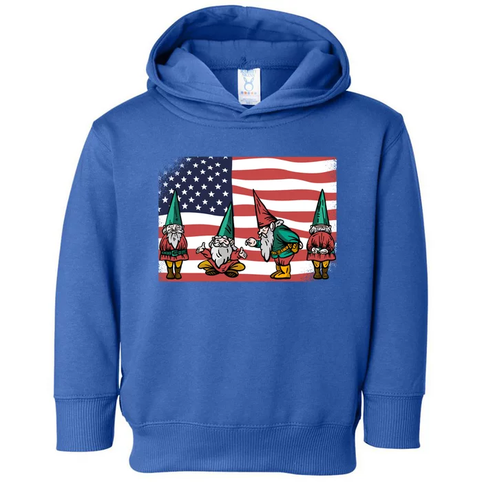 Gnomes 4th Of July Patrioticic American Flag Gift Toddler Hoodie