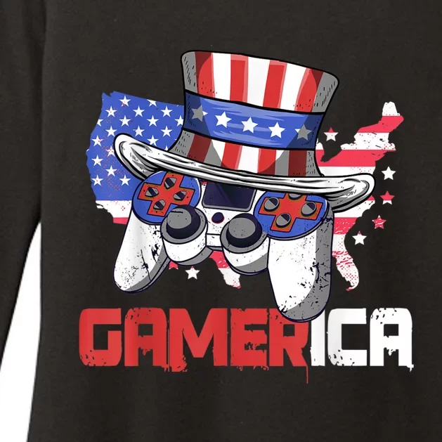 Gamer 4th Of July Boy Men Controller USA Flag Womens CVC Long Sleeve Shirt