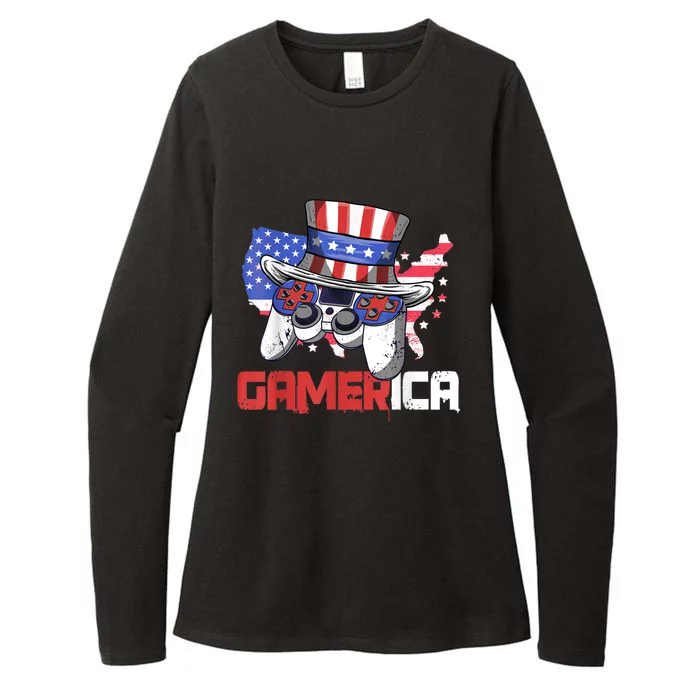 Gamer 4th Of July Boy Men Controller USA Flag Womens CVC Long Sleeve Shirt