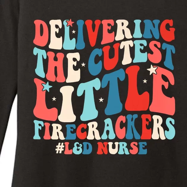 Groovy 4th Of July Labor And Delivery Nurse Patriotic Nurse Premium Womens CVC Long Sleeve Shirt