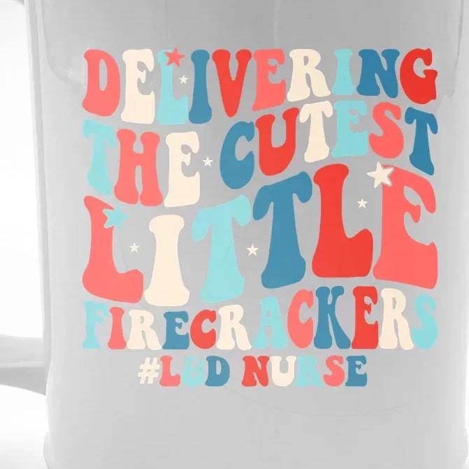 Groovy 4th Of July Labor And Delivery Nurse Patriotic Nurse Premium Front & Back Beer Stein