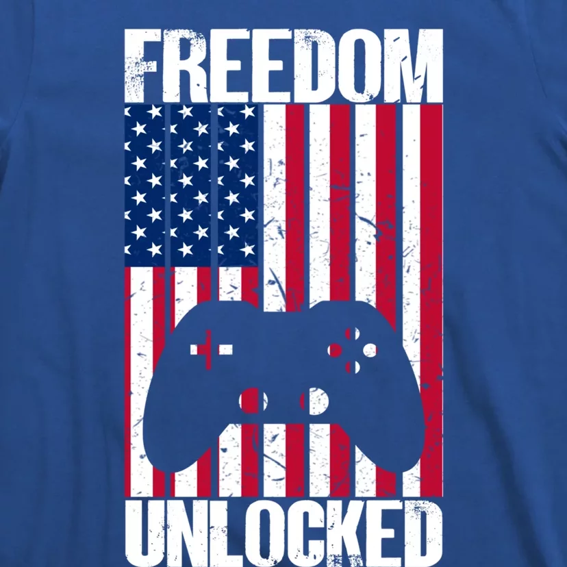 Gamer 4th Of July Freedom Unlocked Video Games Gift T-Shirt