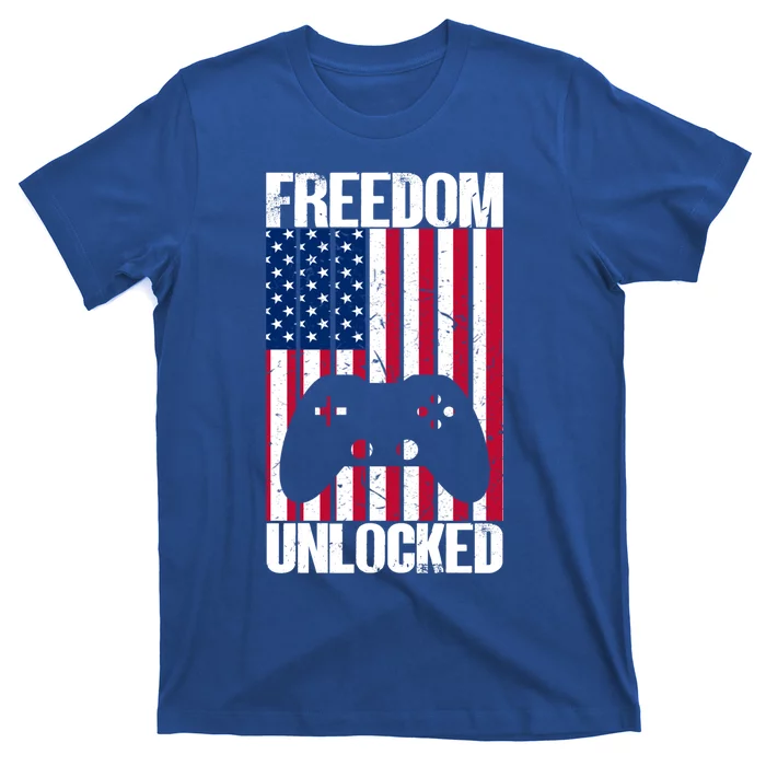 Gamer 4th Of July Freedom Unlocked Video Games Gift T-Shirt