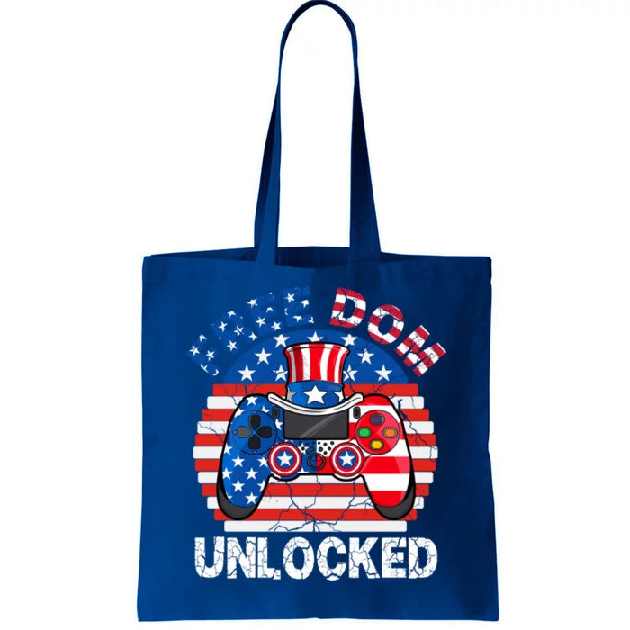 Gamer 4th Of July Freedom Unlocked Video Games Teens Gift Tote Bag