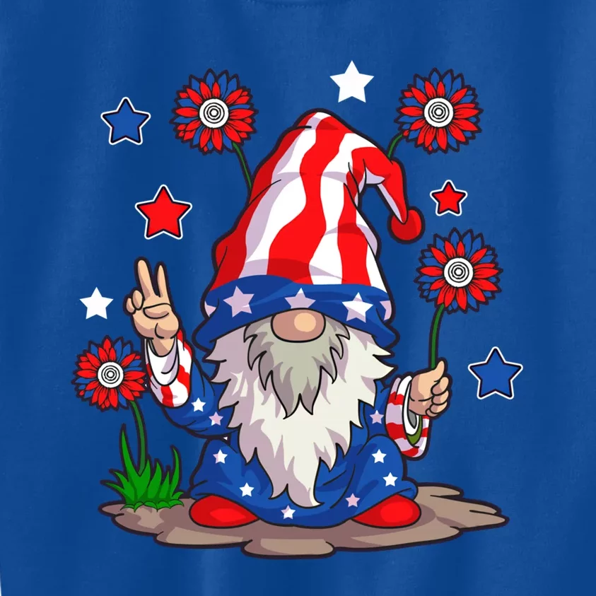 Gnomes 4Th Of July Gnome Lover American Flag Cute Gift Kids Sweatshirt