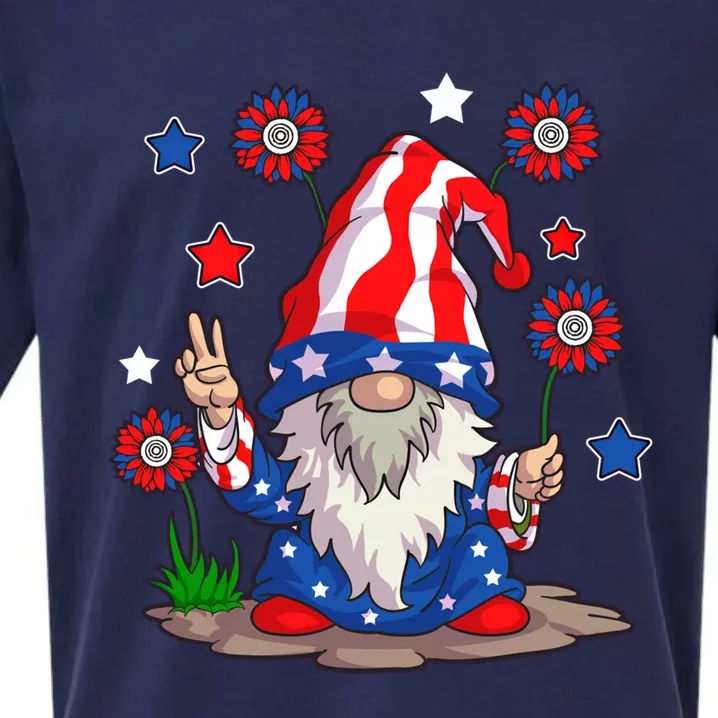 Gnomes 4Th Of July Gnome Lover American Flag Cute Gift Sueded Cloud Jersey T-Shirt