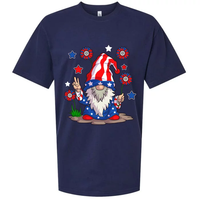 Gnomes 4Th Of July Gnome Lover American Flag Cute Gift Sueded Cloud Jersey T-Shirt