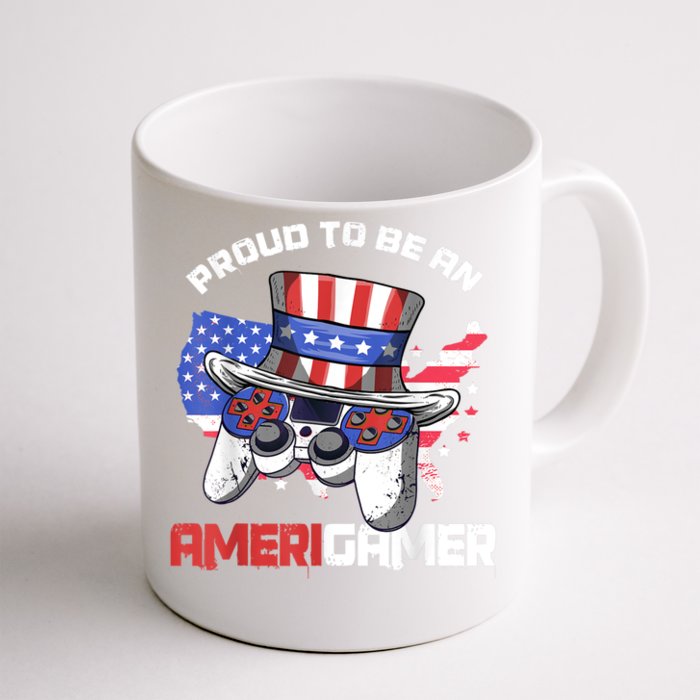 Gamer 4th Of July Gift Funny Controller American Flag Front & Back Coffee Mug