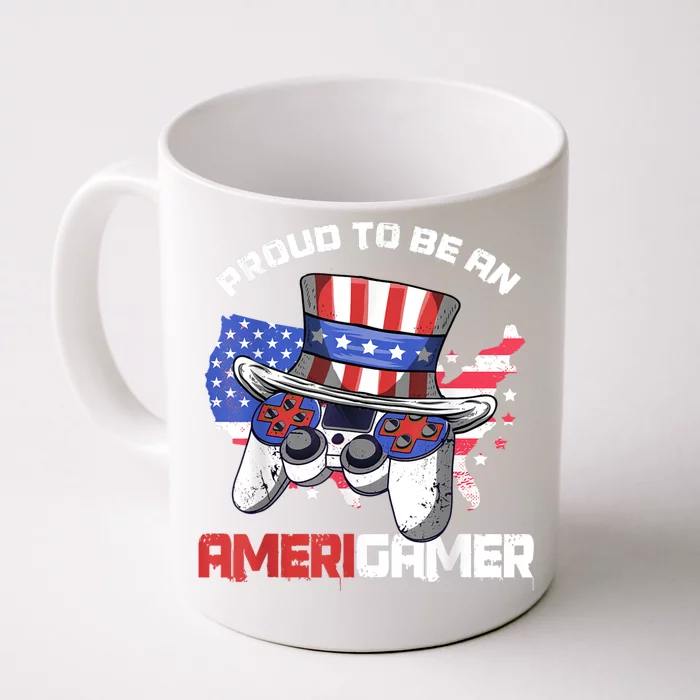 Gamer 4th Of July Gift Funny Controller American Flag Front & Back Coffee Mug