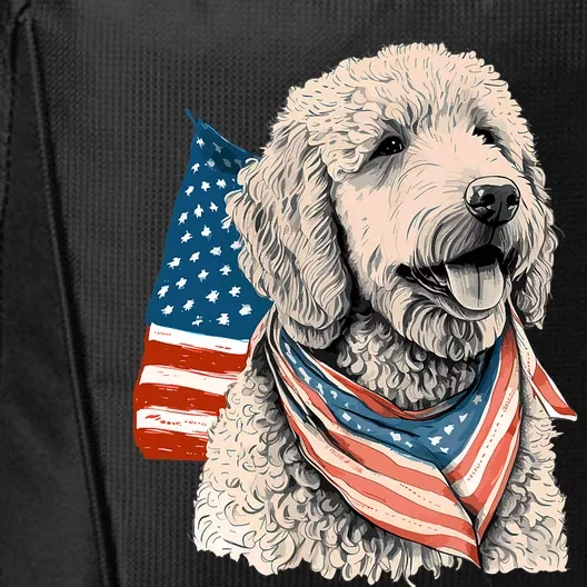 Goldendoodle 4th Of July Patriotic Golden Doodle Dog City Backpack