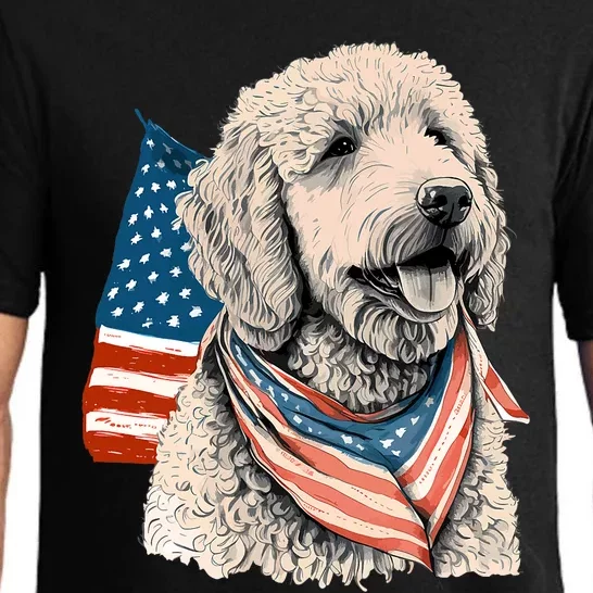 Goldendoodle 4th Of July Patriotic Golden Doodle Dog Pajama Set