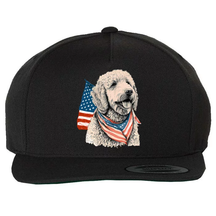 Goldendoodle 4th Of July Patriotic Golden Doodle Dog Wool Snapback Cap