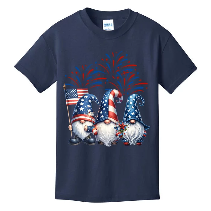 Gnomes 4th Of July Usa Independence Day Gift Kids T-Shirt