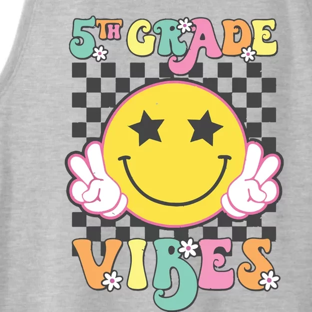 Girl 5th Grade Vibes Smile Face Back To School Fifth Grade Ladies Tri-Blend Wicking Tank