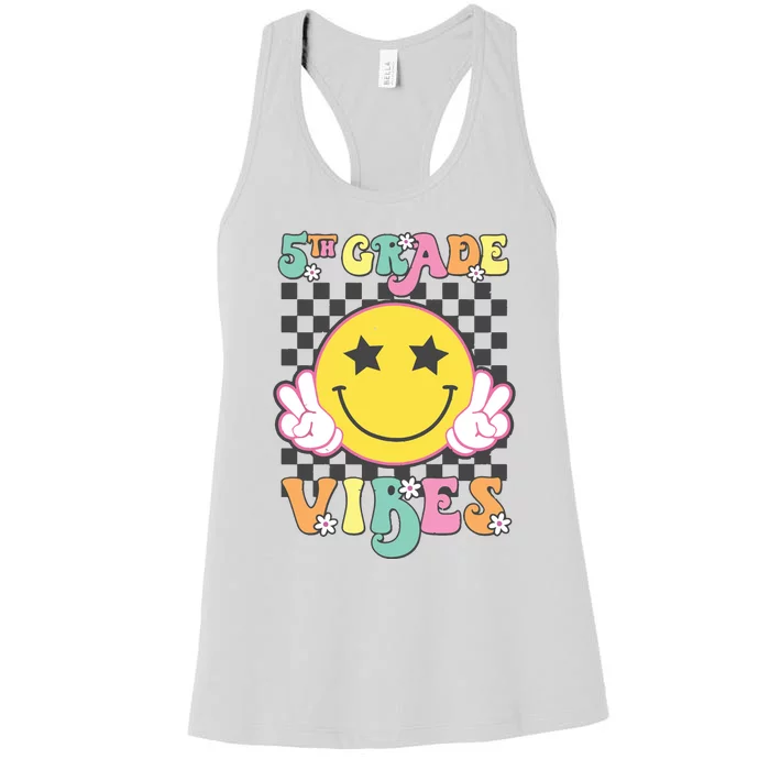 Girl 5th Grade Vibes Smile Face Back To School Fifth Grade Women's Racerback Tank