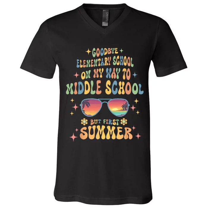 Goodbye 5th Grade Graduation To 6th Grade Hello Summer V-Neck T-Shirt