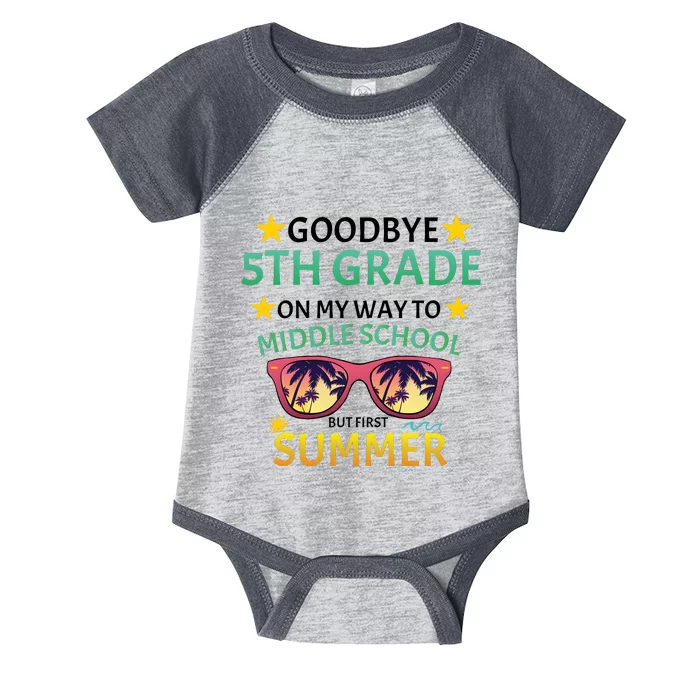 Goodbye 5th Grade Onmy Way To Middle School Infant Baby Jersey Bodysuit