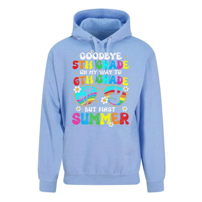 Goodbye 5th Grade Graduation To 6th Grade Hello Summer Unisex Surf Hoodie