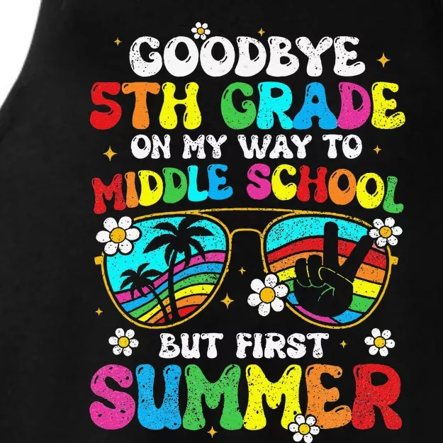 Goodbye 5th Grade Graduation To Middle School Hello Summer Ladies Tri-Blend Wicking Tank