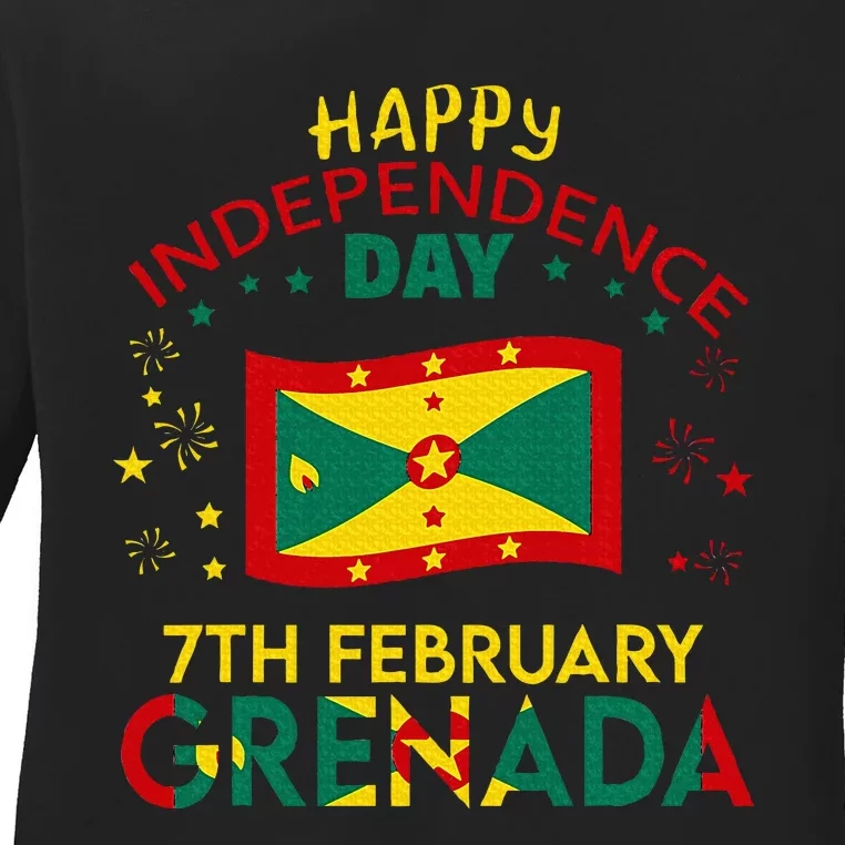 Grenada 50th Independence Day Grenadian Pride Grenada Flag Ladies Long Sleeve Shirt