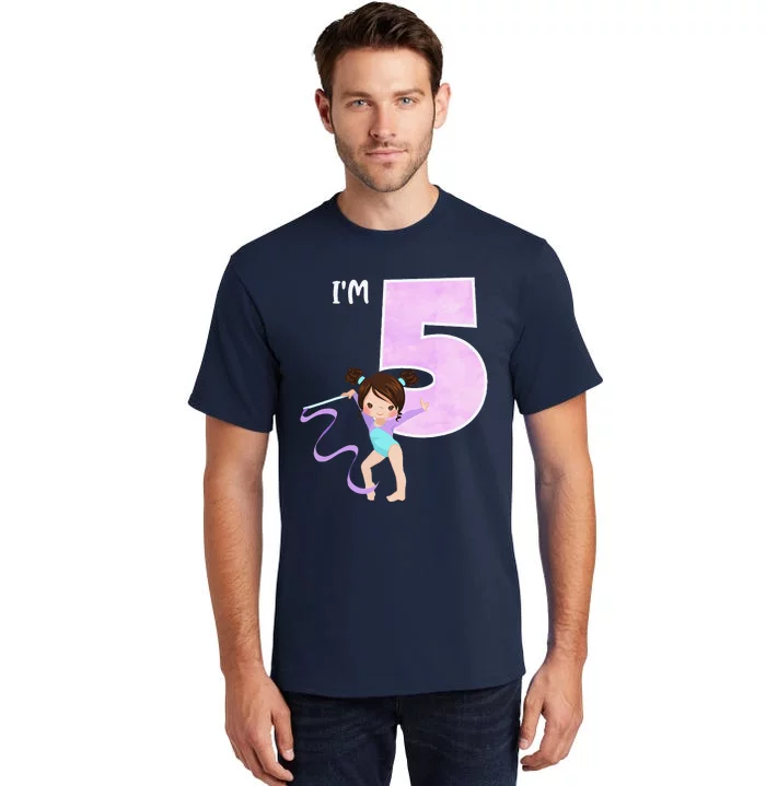 Girl's 5 Year Old Gymnast 5th Birthday Party Gymnastics Tall T-Shirt