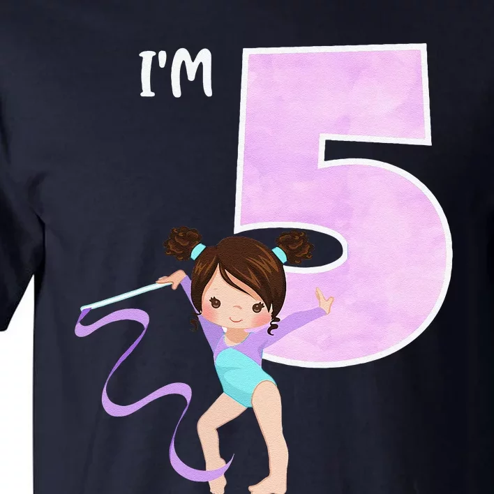 Girl's 5 Year Old Gymnast 5th Birthday Party Gymnastics Tall T-Shirt