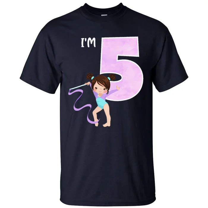 Girl's 5 Year Old Gymnast 5th Birthday Party Gymnastics Tall T-Shirt