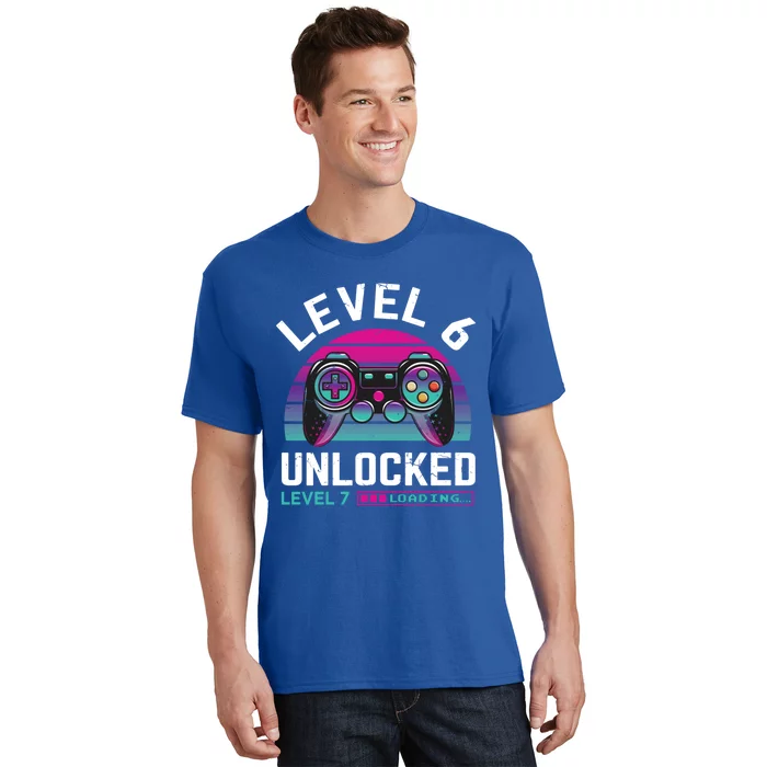 Gamer 6th Birthday Level 6 Unlocked Vintage Loading Meaningful Gift T-Shirt