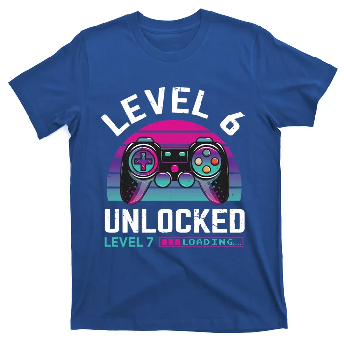 Gamer 6th Birthday Level 6 Unlocked Vintage Loading Meaningful Gift T-Shirt