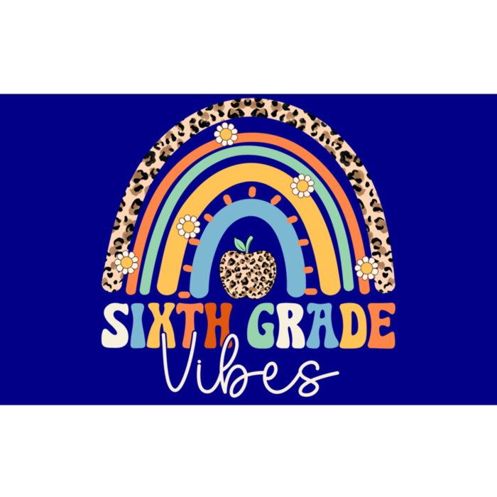 Groovy 6Th Grade Vibes Back To School Rainbow Leopard Print Cool Gift Bumper Sticker