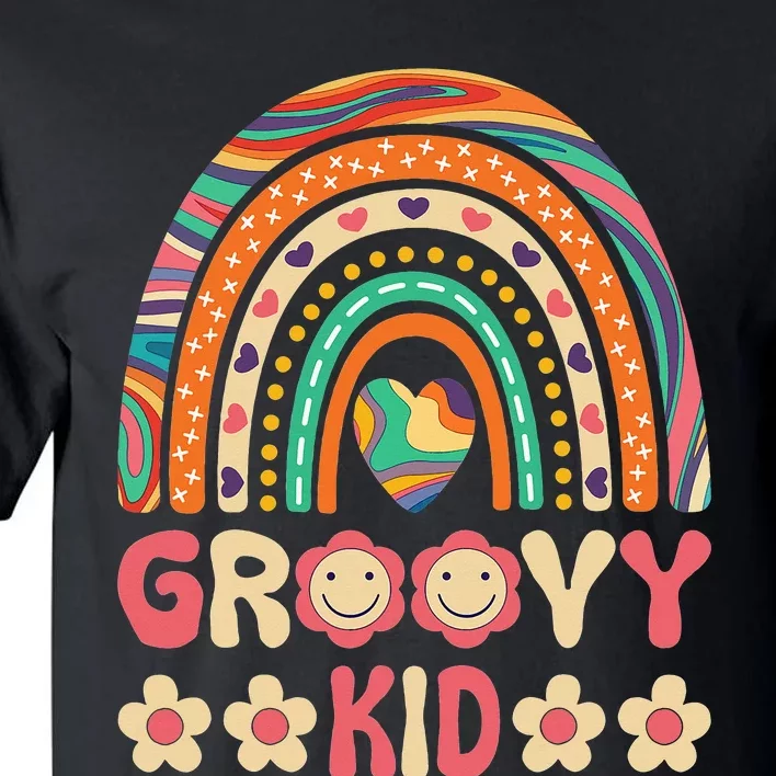 Groovy 60s Theme Costume 70s Style Outfit Rainbow Hippie Tall T-Shirt