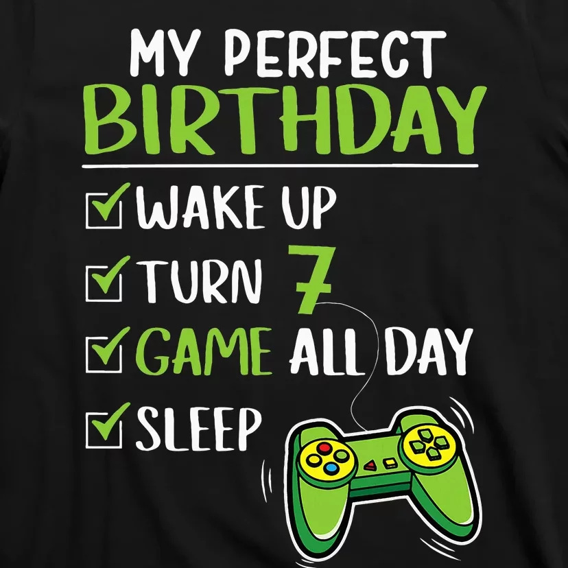 Gamer 7th Birthday Gaming 7 Years Old Perfect Gift T-Shirt