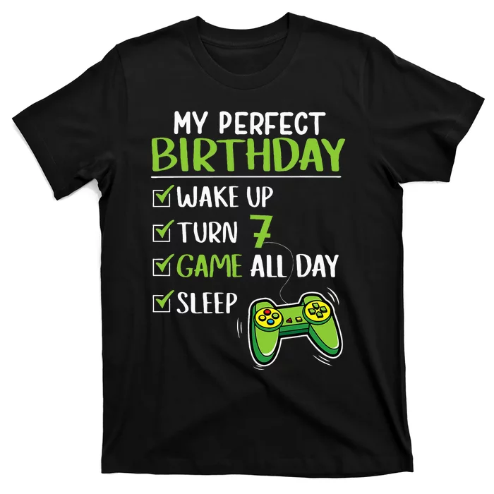 Gamer 7th Birthday Gaming 7 Years Old Perfect Gift T-Shirt