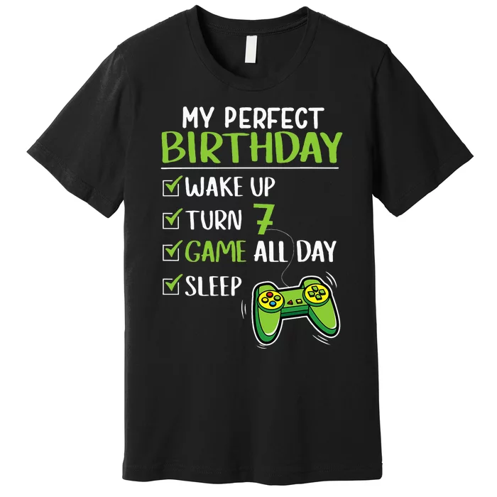 Gamer 7th Birthday Gaming 7 Years Old Perfect Gift Premium T-Shirt