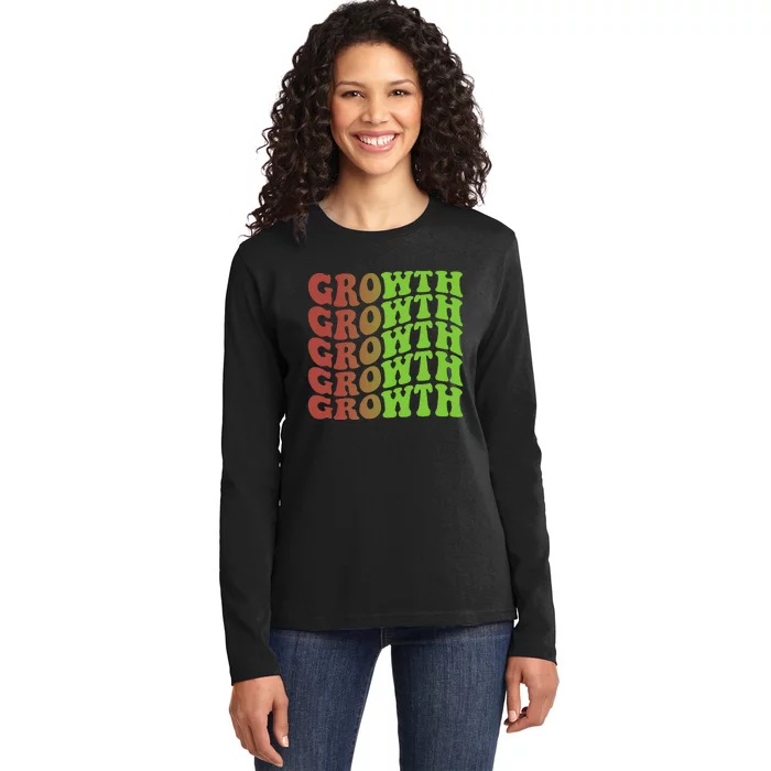 Growth 70s Christmas Inspirational Ladies Long Sleeve Shirt