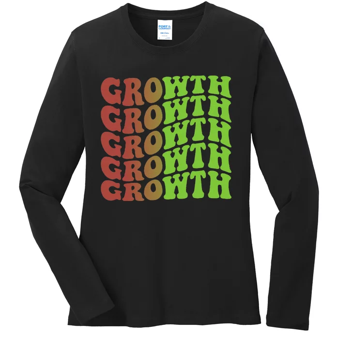 Growth 70s Christmas Inspirational Ladies Long Sleeve Shirt