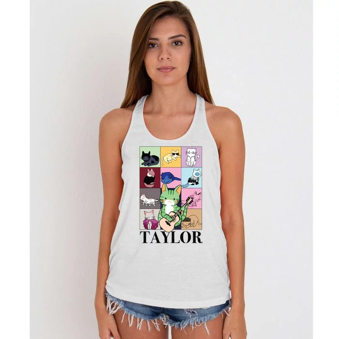 Groovy 70s Cat Women's Knotted Racerback Tank