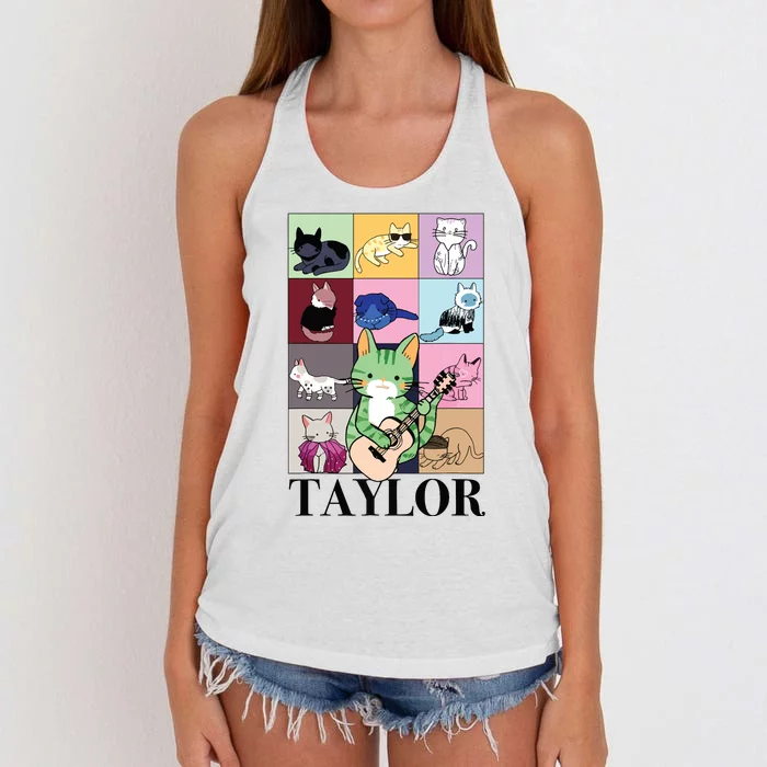 Groovy 70s Cat Women's Knotted Racerback Tank