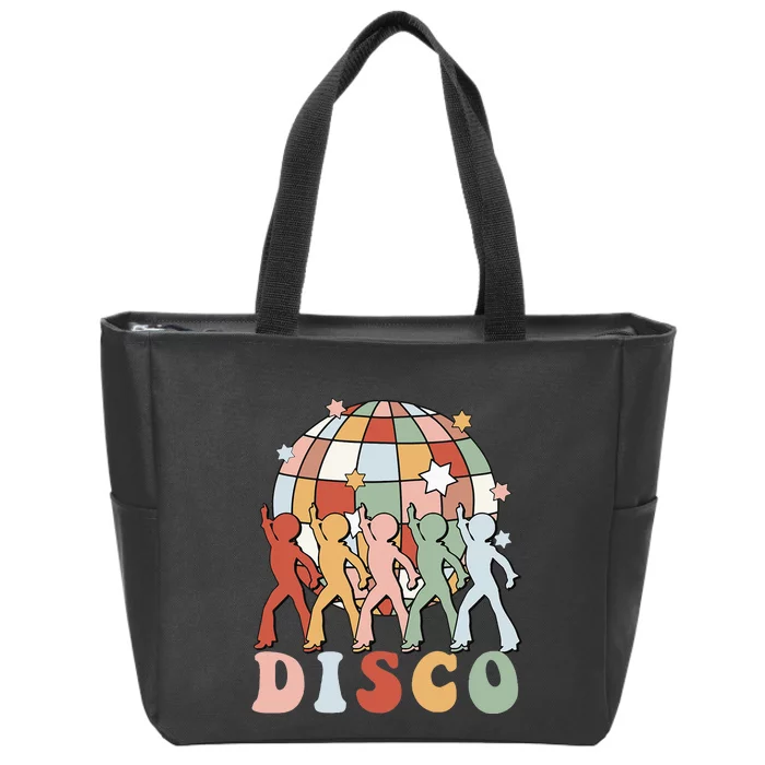 Groovy 70s Disco Ball Dancing Queens Kings Zip Tote Bag