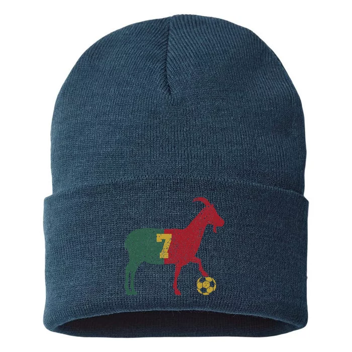 Goat 7 Funny Soccer Sustainable Knit Beanie