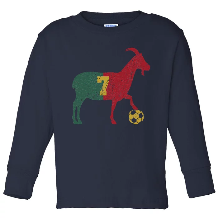 Goat 7 Funny Soccer Toddler Long Sleeve Shirt