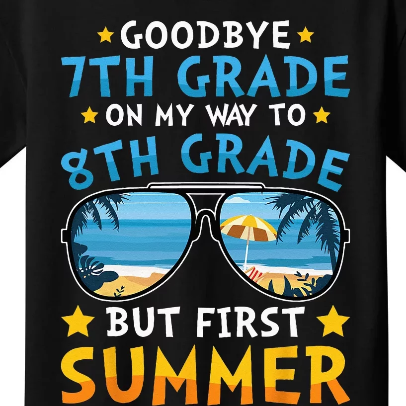 Goodbye 7th Grade Graduation To 8th Grade Hello Summer Kids T-Shirt