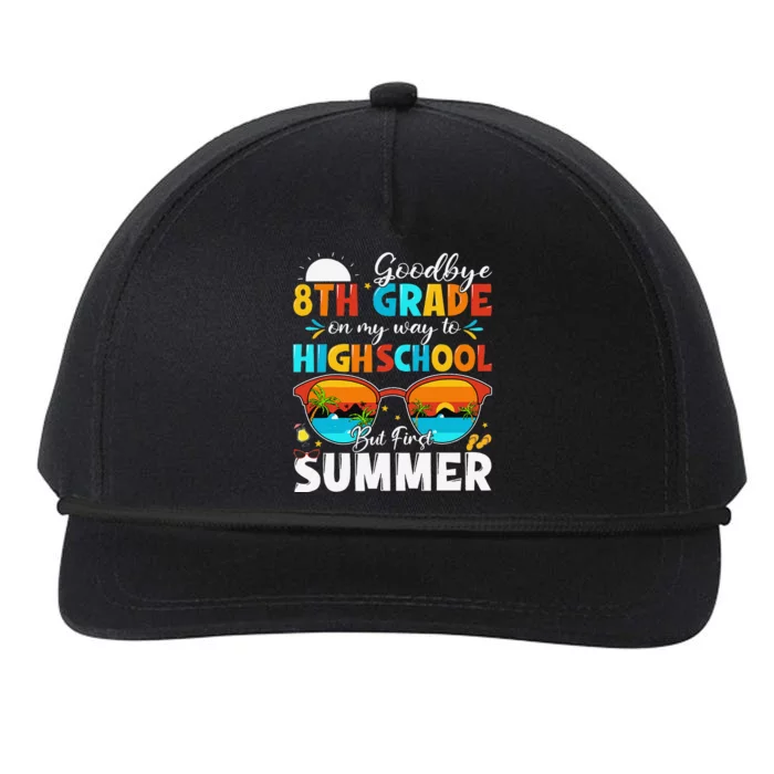 Goodbye 8th Grade Graduation To Highschool Hello Summer Snapback Five-Panel Rope Hat