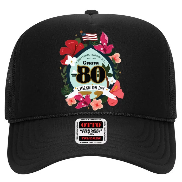 Guam 80th Liberation Day High Crown Mesh Trucker Hat