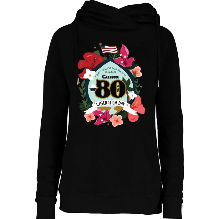 Guam 80th Liberation Day Womens Funnel Neck Pullover Hood