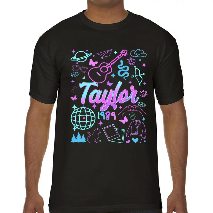 Groovy 80S Taylor First Name Personalized Birthday Girl Comfort Colors T-Shirt