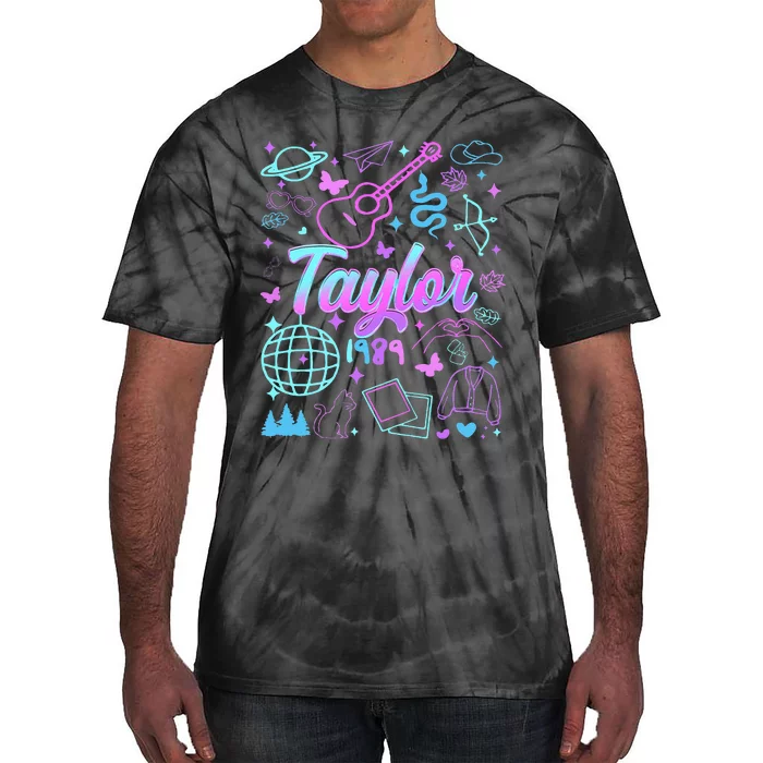 Groovy 80S Taylor First Name Personalized Birthday Girl Tie-Dye T-Shirt