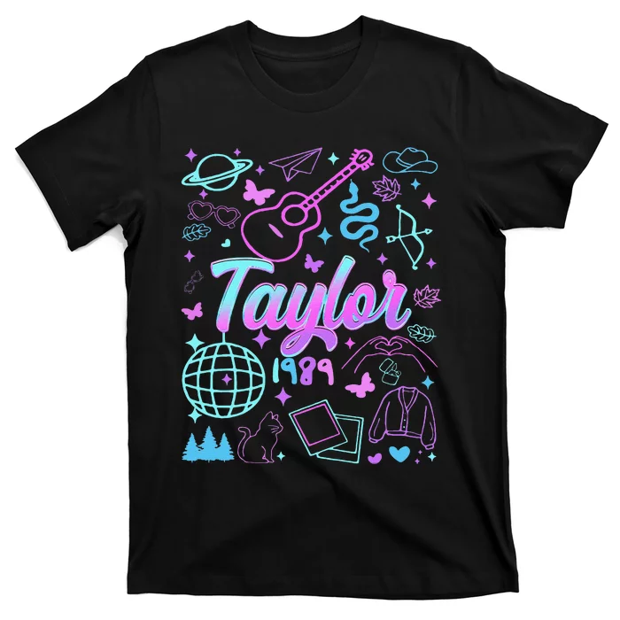 Groovy 80S Taylor First Name Personalized Birthday Girl Gift T-Shirt