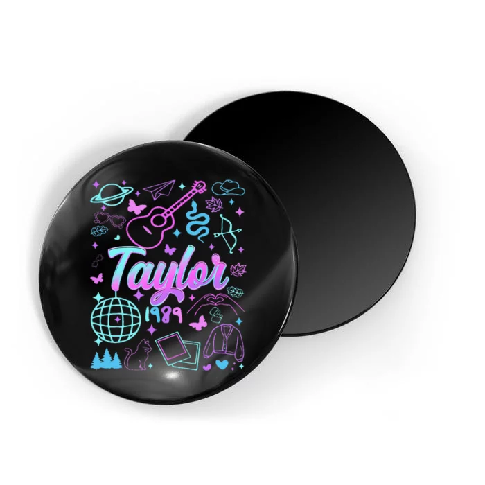 Groovy 80S Taylor First Name Personalized Birthday Girl Gift Magnet