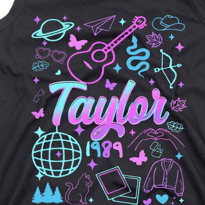 Groovy 80S Taylor First Name Personalized Birthday Girl Gift Tank Top